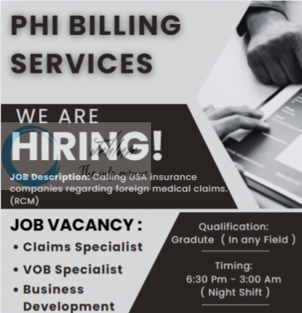 PHI Billing Services Srinagar Claims Specialist/ VOB Specialist/ Business Development Jobs Opportunities 2026