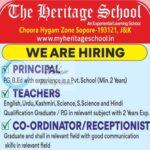 The Heritage School THS Sopore Principal/ Teachers/ Co-ordinator Jobs Opportunities 2026