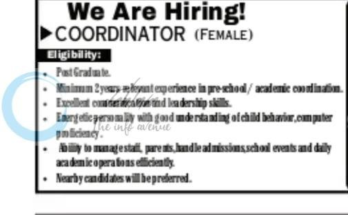 Kidzee sanatnagar coordinator job opportunities 2026