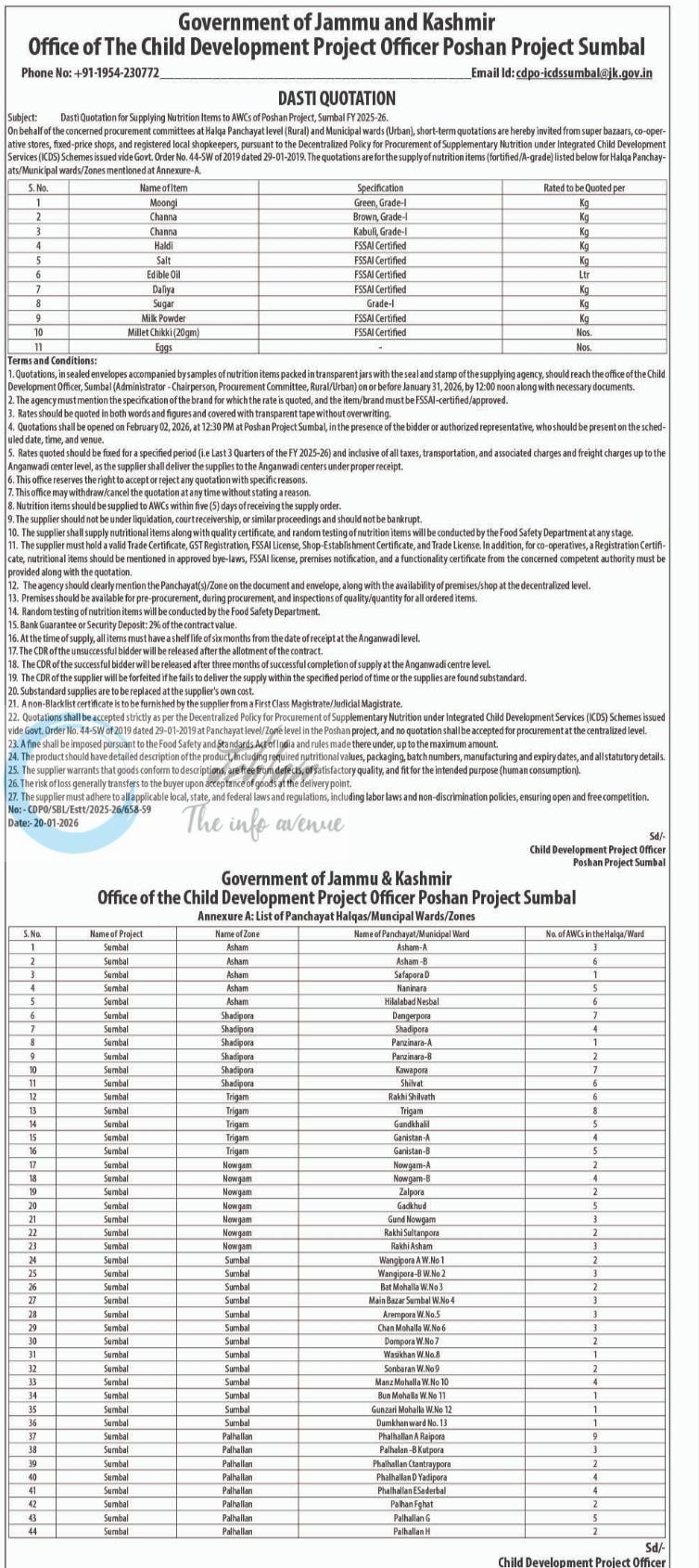 CDPO Poshan Project Sumbal job opportunities 2026 1 CDPO Poshan Project Sumbal job opportunities 2026