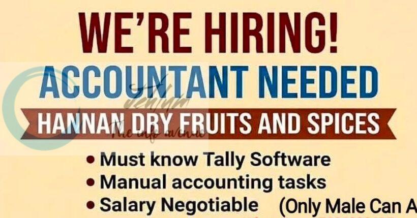 Hannan Dry Fruits and Spices srinagar Accountant job opportunities 2026