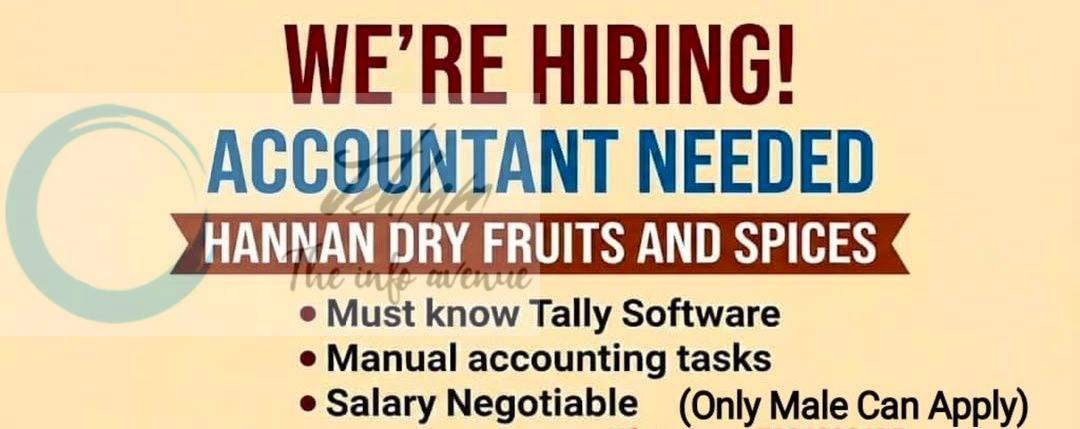 Hannan Dry Fruits and Spices srinagar Accountant job opportunities 2026