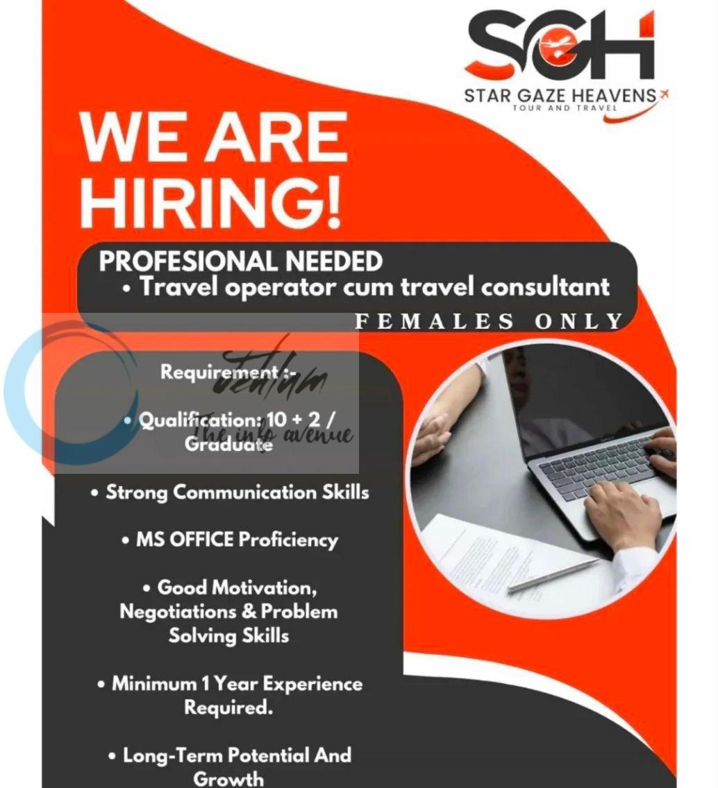 Star Gaze Heavens Tour and Travel srinagar counsultant job opportunities 2026