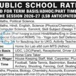 Army Public School APS Ratnuchak Jobs Recruitment Notification 2026