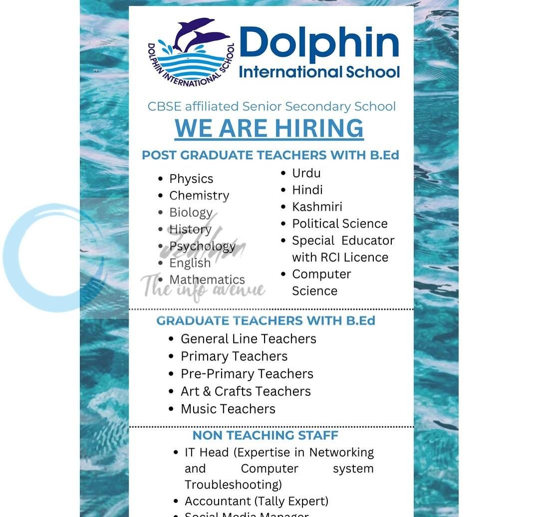 Dolphin International School Pulwama teaching job opportunities 2026