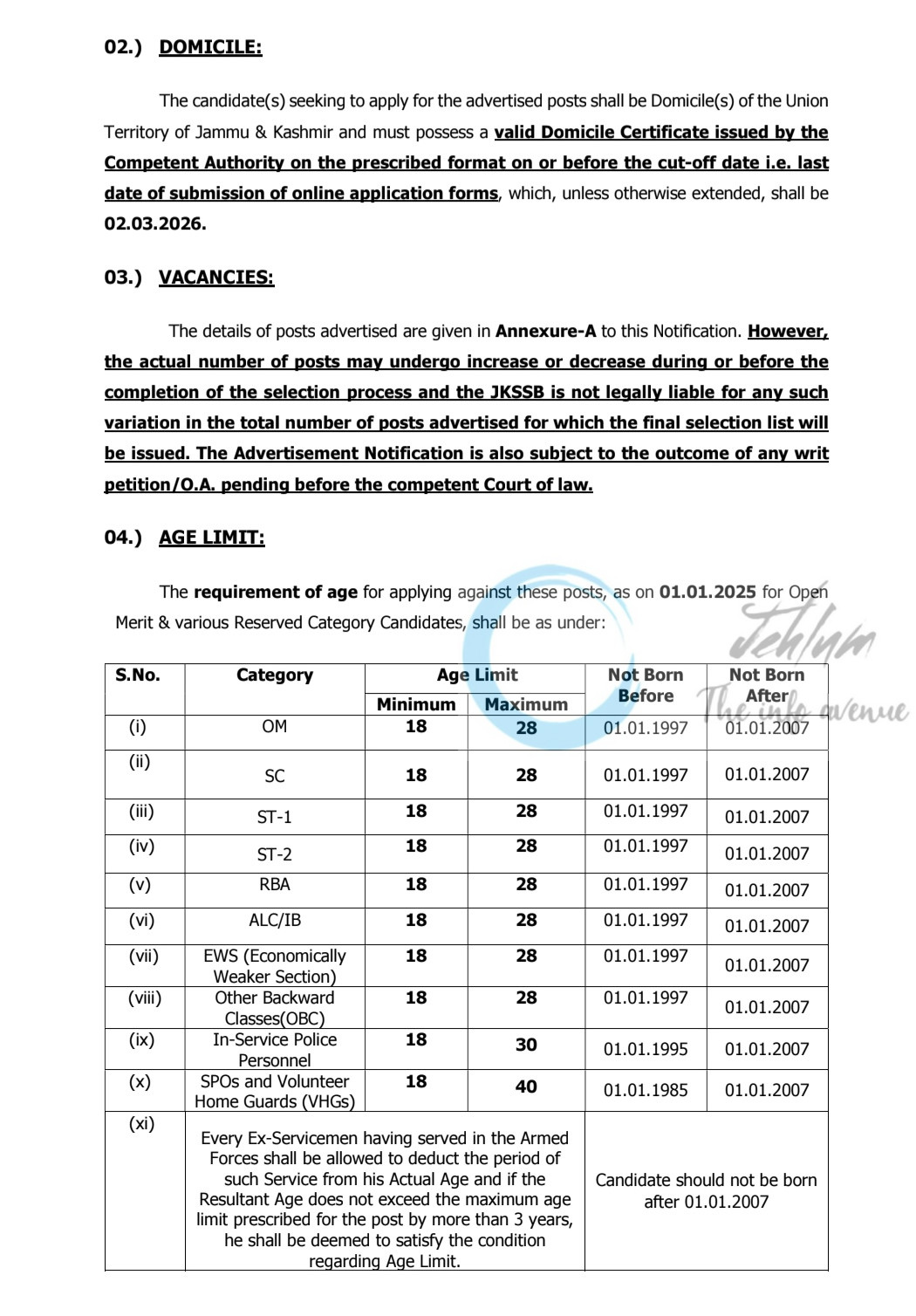 JKSSB Home Department Constable Armed IRP and SDRF Recruitment Advertisement 14 of 2025