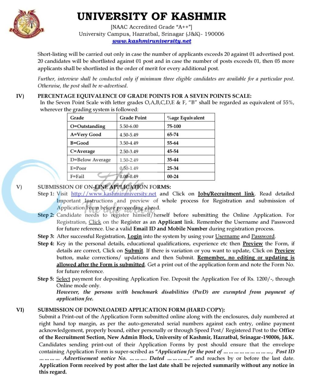 University of Kashmir KU Assistant Librarian Recruitment Advertisement Notice No 03 of 2026