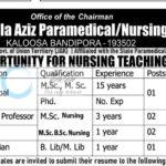 Maala Aziz Paramedical Nursing Institute MAPNI Bandipora faculty job opportunities 2026 