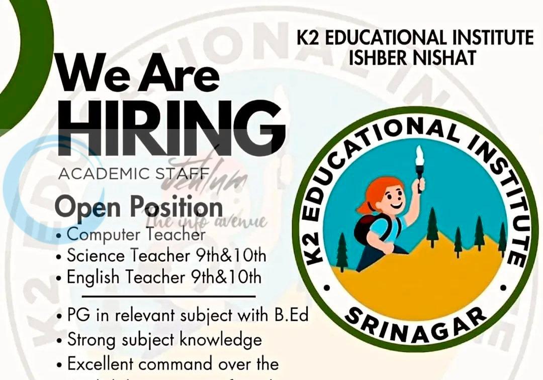 K2 Educational Institute Srinagar teaching job opportunities 2026 1 K2 Educational Institute Srinagar teaching job opportunities 2026