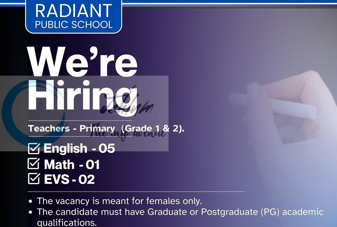 Radiant Public School RPS Anantnag teaching job opportunities 2026