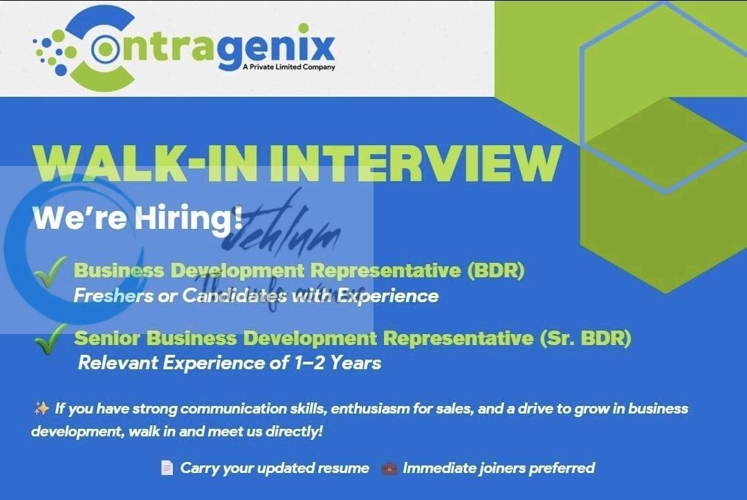 Contragenix Private Limited Srinagar sales and business development roles job opportunities 2026