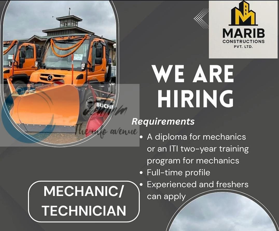 Marib Constructions Srinagar Mechanic Technician Jobs Opportunities 2026