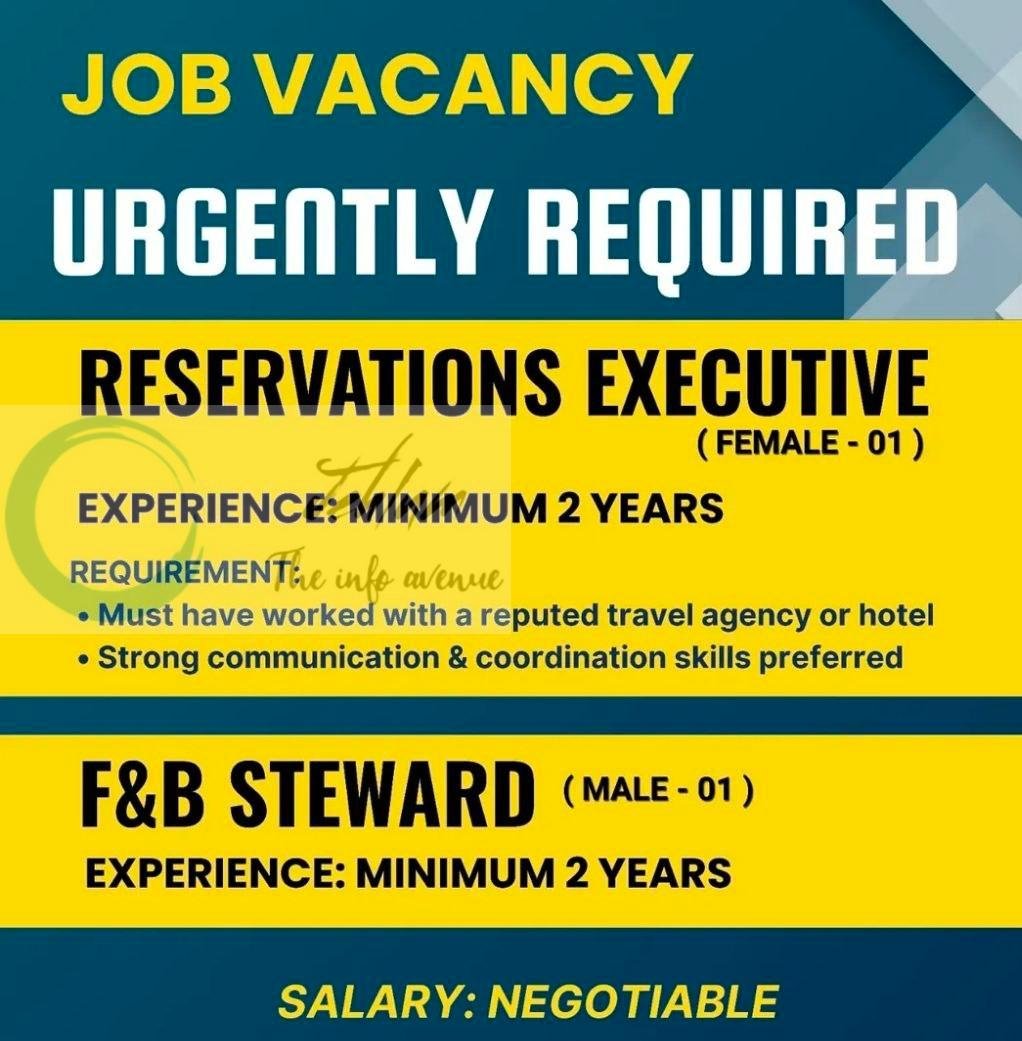 Hotel Victory Srinagar Reservations Executive/FandB Steward job opportunities 2026