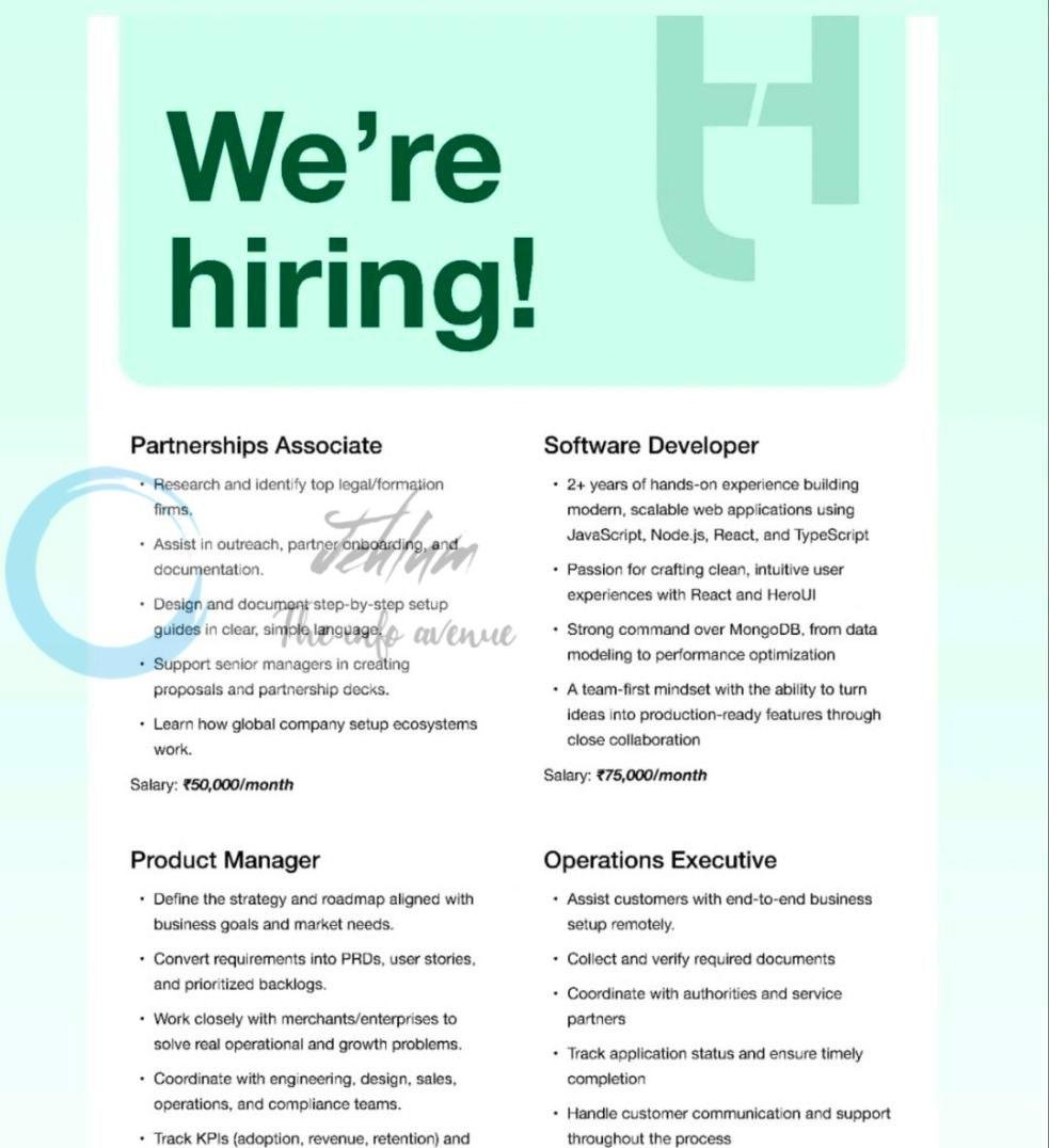 Hayat srinagar Software Developer/Product Manager/Partnerships Associate/Operations Executive job opportunities 2026
