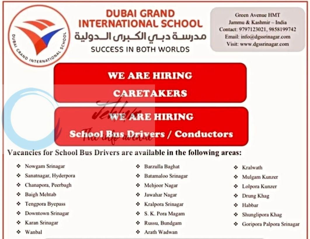 Dubai Grand International School DGIS Srinagar faculty job opportunities 2026