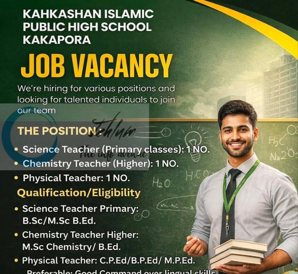 Kahkashan Islamic Public High School KIPHS Kakapora teaching job opportunities 2026