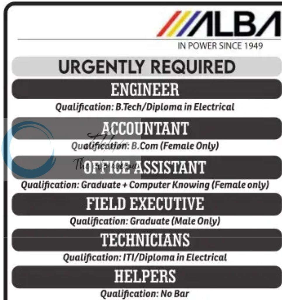 Alba Power jammu office staff job opportunities 2026