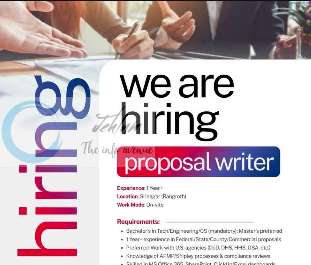CyberX Gov Solutions Srinagar Proposal Writer job opportunities 2026 1 CyberX Gov Solutions Srinagar Proposal Writer job opportunities 2026