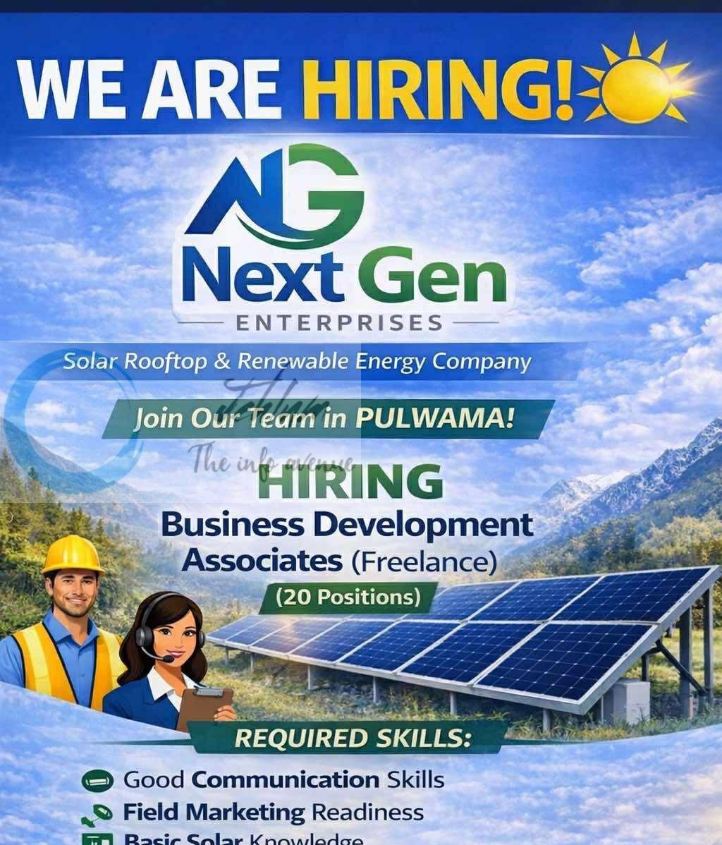 Next Gen Enterprises NG south Kashmir Business Development Associates job opportunities 2026