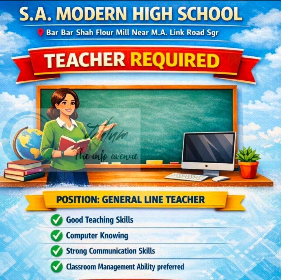 S A Modern High School SAMHS Srinagar teaching job opportunities 2026