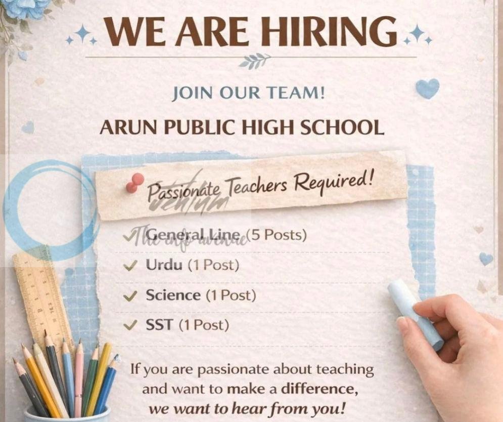 Arun Public High School APHS Srinagar education job opportunities 2026