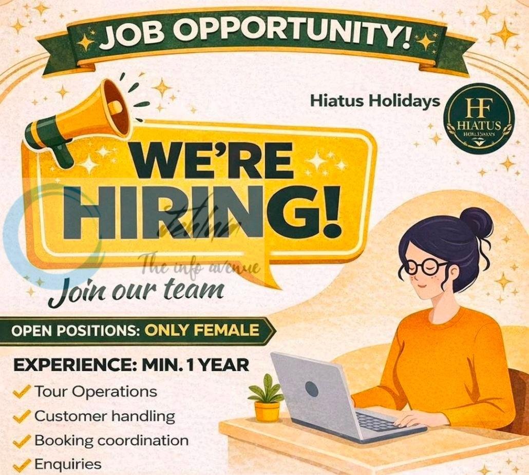 Hiatus Holidays HH Srinagar Tour Operations/Customer Handling/Booking Coordination/Enquiries job opportunities 2026