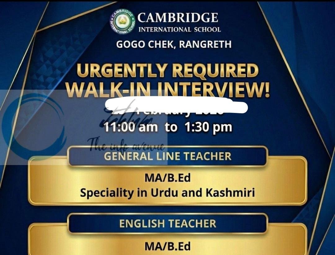 CAMBRIDGE INTERNATIONAL SCHOOL CIS RANGRETH teaching job opportunities 2026