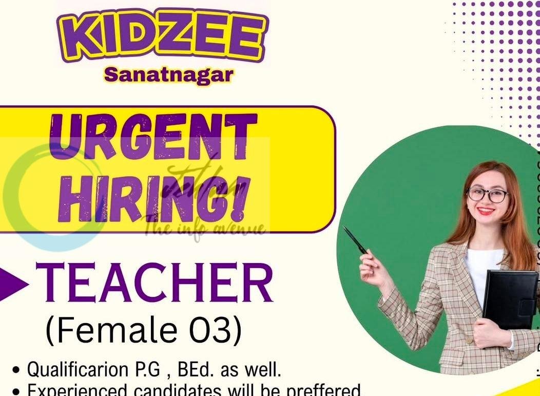 Kidzee Sanatnagar Srinagar Teacher job opportunities 2026
