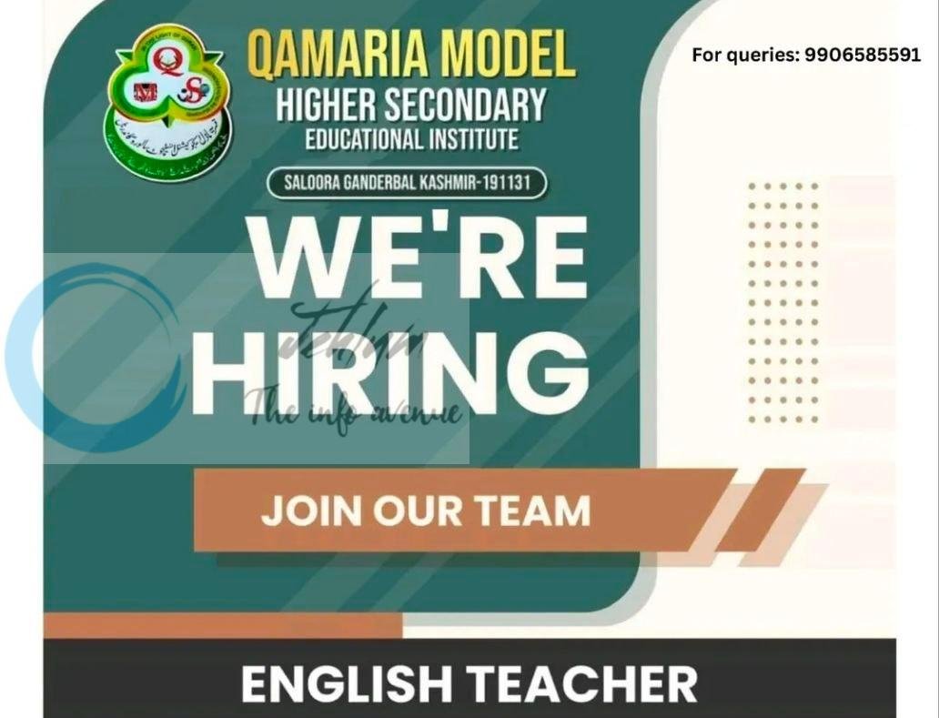 Qamaria Model Higher Secondary Educational Institute Ganderbal teaching Job opportunities 2026