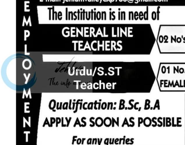 Jehlum Valley Experimental School JVES Srinagar teaching job opportunities 2026 DISCLAIMER: We, at Jehlum, only post jobs/scholarship updates on behalf of employers/universities. We are only advertisers and as such, we DO NOT know anything about these updates apart from whatever you find in the details below. Our viewers/subscribers are requested NOT TO CONTACT US in order to apply for the jobs/scholarships. Procedures to apply on these jobs/scholarships are already mentioned in the details here and everyone is requested to do as directed in the details below in order to reach out to employers and/or apply for such posts/scholarships. We DO NOT ASK FOR ANY FEES OR CHARGES FROM APPLICANTS TO APPLY FOR ANY JOB. If job seekers are asked to pay for any job opening by any employer, please report it to us over email mentioned in the FAQs below. For Frequently Asked Questions, visit: https://jehlum.in/frequently-asked-questions/ To receive daily job updates, join our Telegram channel: https://t.me/jehlumjk/ You can also follow us on YouTube: https://youtube.com/@jehlumjk Jehlum Valley Experimental School (JVES) Location: Rahi Lone, Nawa Kadal, Srinagar English Medium | Government Recognized Institution Jehlum Valley Experimental School, located in Nawa Kadal, Srinagar, is an English Medium institution currently seeking teaching staff. The school is recognized by the government and serves the local community in the Kashmir valley. The recruitment drive is aimed at filling positions for General Line Teachers and a specific Urdu/S.ST Teacher role. These opportunities are ideal for qualified candidates residing in or near Srinagar who are looking to build a career in the education sector. The school emphasizes a prompt application process and encourages interested individuals to apply as soon as possible. The institution maintains a professional academic environment for its staff and students. For the 2026 academic cycle, JVES offers a stable platform within a government-recognized framework. The Urdu/S.ST Teacher position is specifically open for female applicants. JOB OPENINGS AT JVES Post Name: General Line Teachers Vacancies: 02 Nos Remarks: — Post Name: Urdu/S.ST Teacher Vacancies: 01 No. Remarks: Female Only Required Qualification: B.Sc, B.A Application Details: Interested candidates should contact the school administration directly. Email: jehlumvalleyexp786@gmail.com Phone: 9622528184 Frequently Asked Questions (FAQs) Q1: Does Jehlum provide jobs? A: No, we only post job notifications advertised by different companies across J&K. Q2: What is the best way to stay updated with the latest job/scholarship opportunities? A: We DO NOT have a WhatsApp Group. Join our Telegram channel (https://t.me/jehlumjk/) to receive daily updates. Q3: Does Jehlum take responsibility for verifying how authentic a company/job is? A: No, we only post job ads on behalf of companies. Candidates must verify the legitimacy themselves. Q4: Are the scholarship/classified ads verified by Jehlum? A: No, we only verify that the ad is not from a bot and that contact details are provided. Q5: I applied but haven't received a reply. Who should I contact? A: Contact the employer directly at the information provided in the ad. We do not handle shortlisting. Q6: I cannot find the contact number of the employer. Where can I get it? A: We post all available information. Try searching on Google or visiting their office if details are missing. Q7: My question is not listed here. Where can I ask? A: You can send your questions to info@jehlum.in. Jehlum Valley Experimental School JVES Srinagar General Line Teachers Urdu Teacher Recruitment 2026 Jehlum Valley Experimental School JVES Srinagar teaching job opportunities 2026 Jehlum Valley Experimental School JVES Srinagar teaching job opportunities 2026 Jehlum Valley Experimental School JVES Srinagar teaching job opportunities 2026
