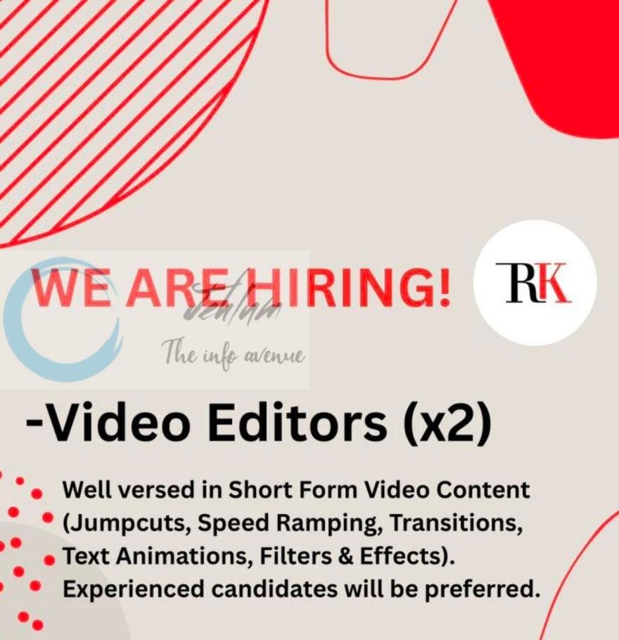 Rising Kashmir RK Srinagar Video Editors job opportunities 2026