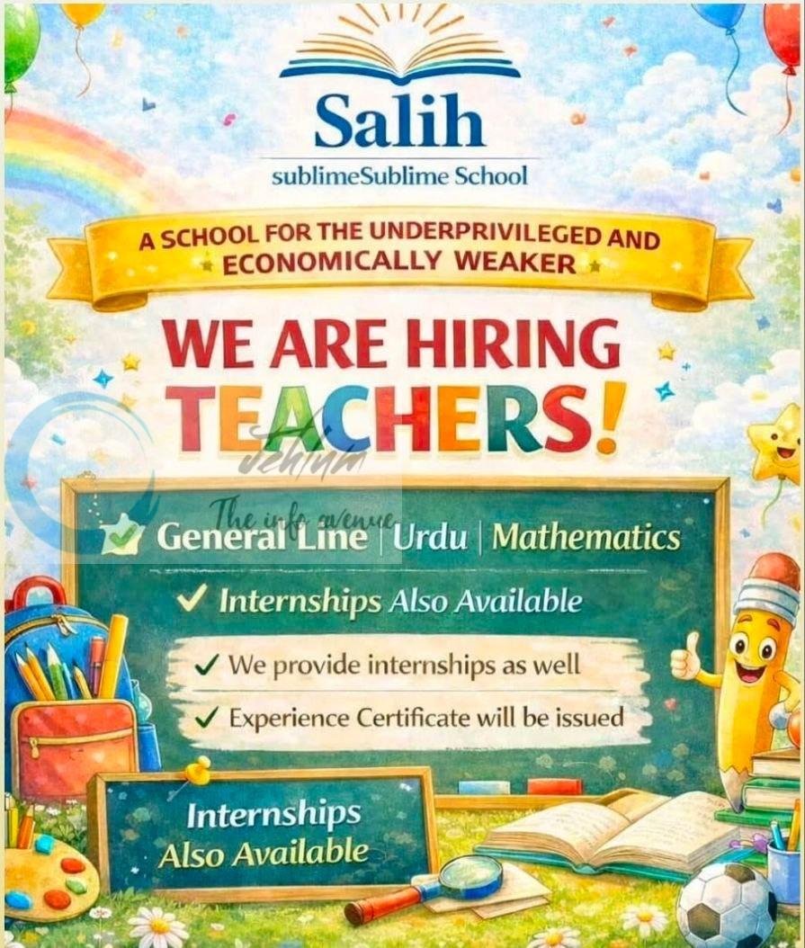 Salih Sublime School Srinagar Teacher Internship opportunities 2026