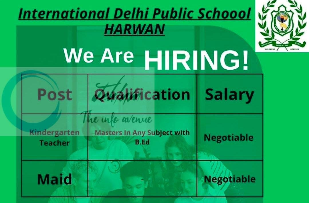 International Delhi Public Shoool IDPS Harwan teaching job opportunities 2026