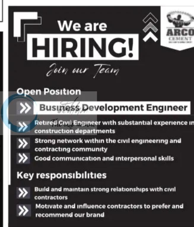 ARCO Cements Srinagar Business Development Engineer job opportunities 2026