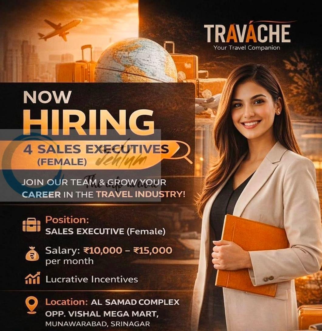 TRAVÁCHE Srinagar Sales Executive job opportunities 2026