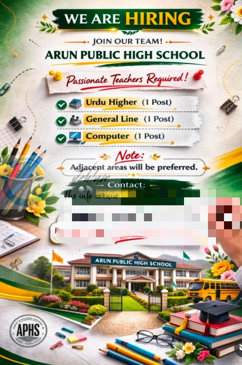 Arun Public High School APHS teaching job opportunities 2026