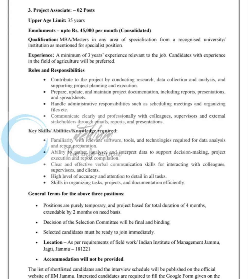Indian Institute Of Management Jammu IIMJ HADP Field Investigator ...