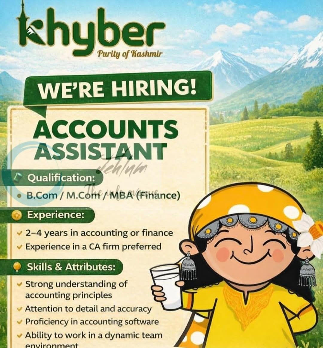 Khyber Srinagar Accounts Assistant Jobs Openings 2026