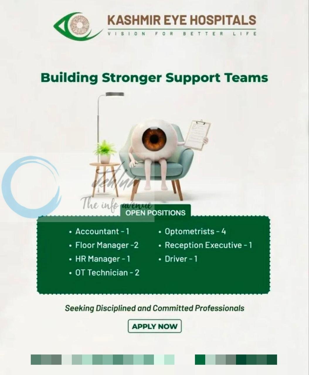 Kashmir Eye Hospitals KEH Srinagar Optometrists OT Technician Floor Manager job opportunities 2026