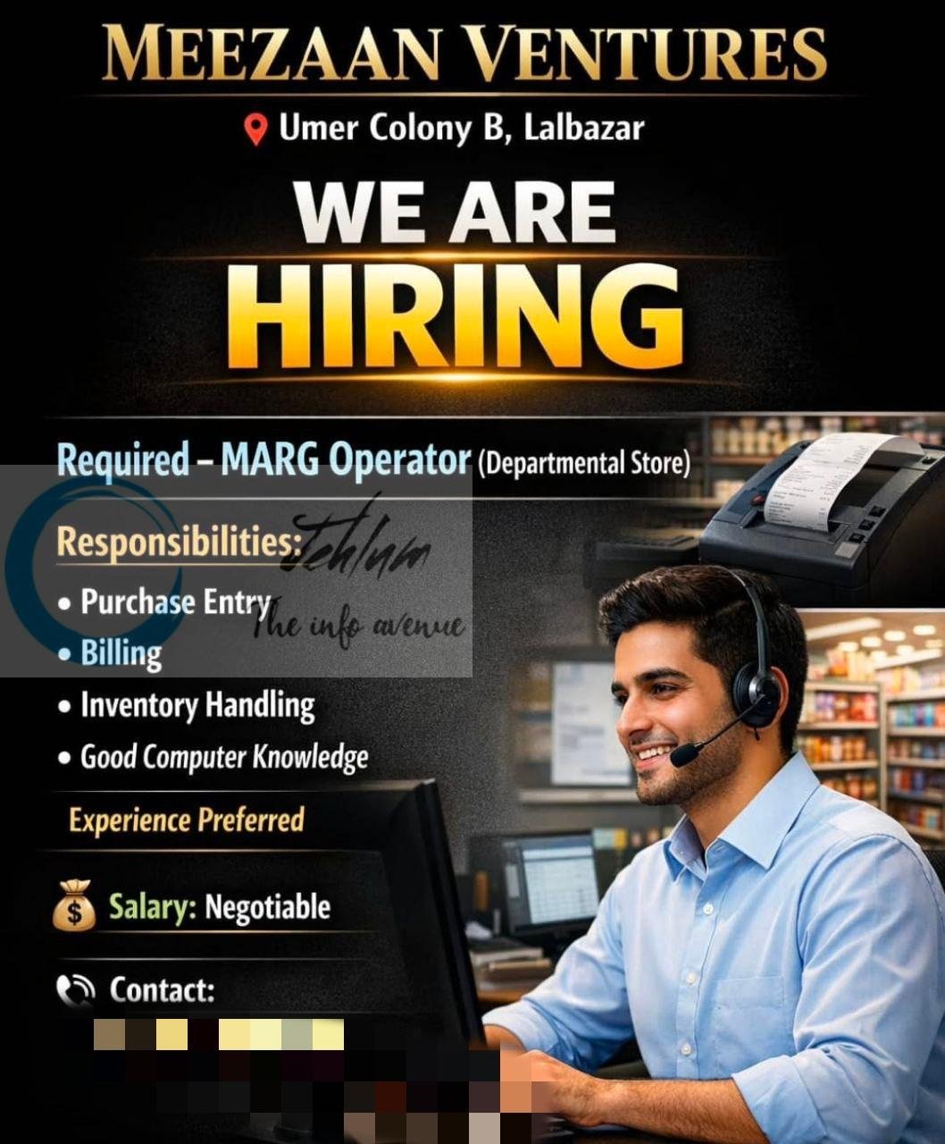 Meezaan Ventures Lalbazar MARG Operator job opportunities 2026