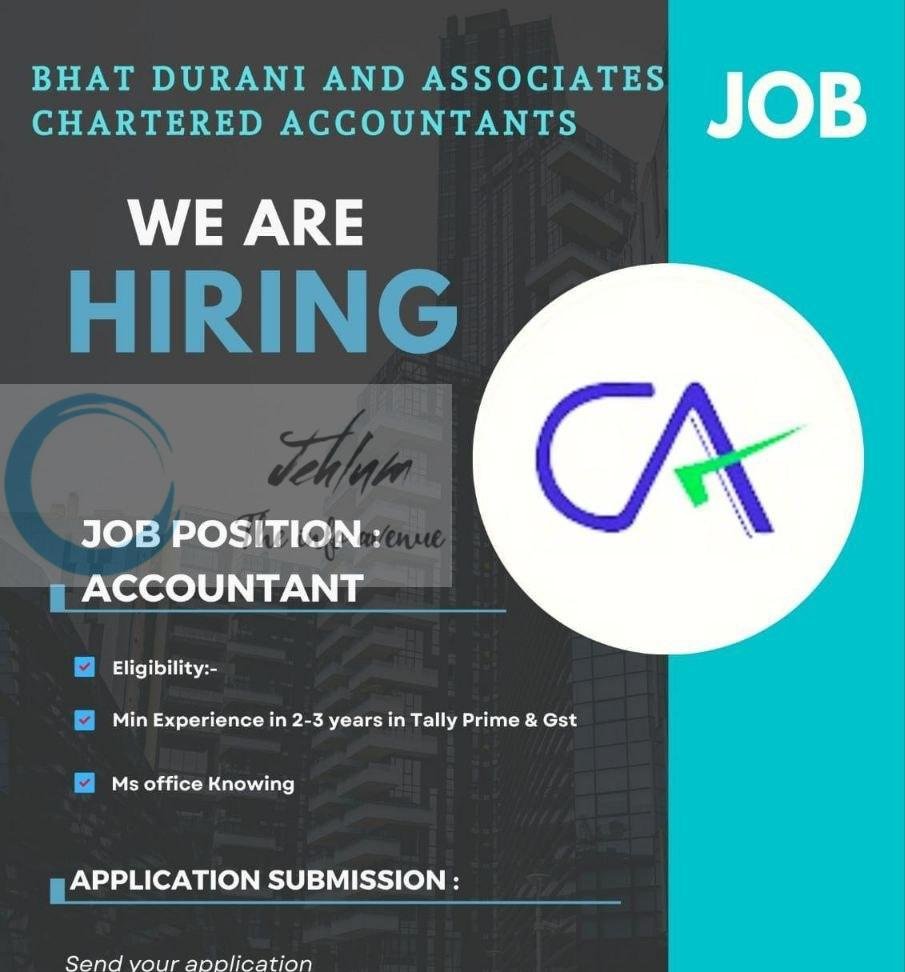 Bhat Durani and Associates Srinagar Accountant job opportunities 2026