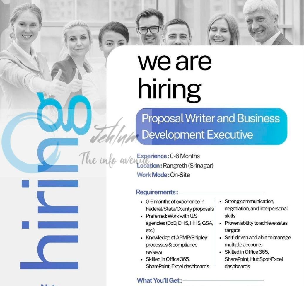Web Squad Technologies Srinagar Rangreth Jobs Proposal Writer Business Development Executive job opportunities 2026