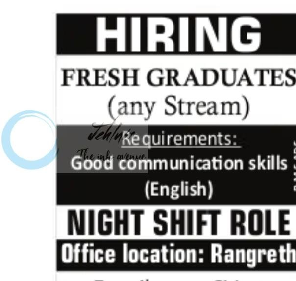 HireHippo Rangreth Srinagar Fresh Graduate Night Shift Role job opportunities 2026