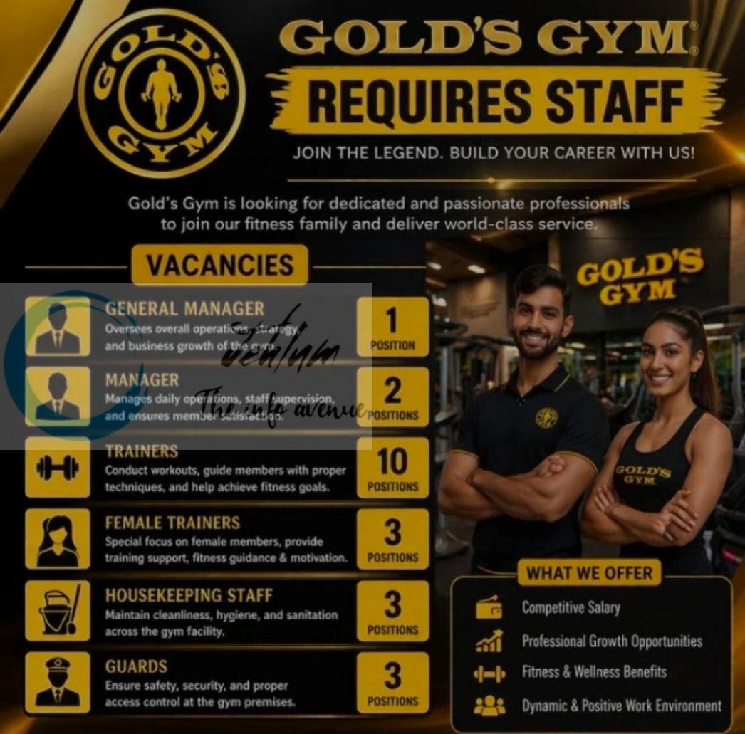 Golds Gym Srinagar Rajbagh Manager Trainers job opportunities 2026