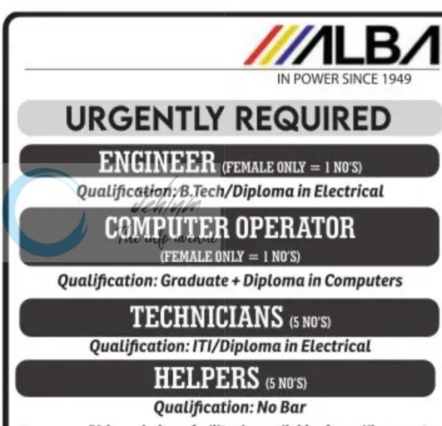 ALBA Power Rangreth Engineer Computer Operator Technician job opportunities 2026