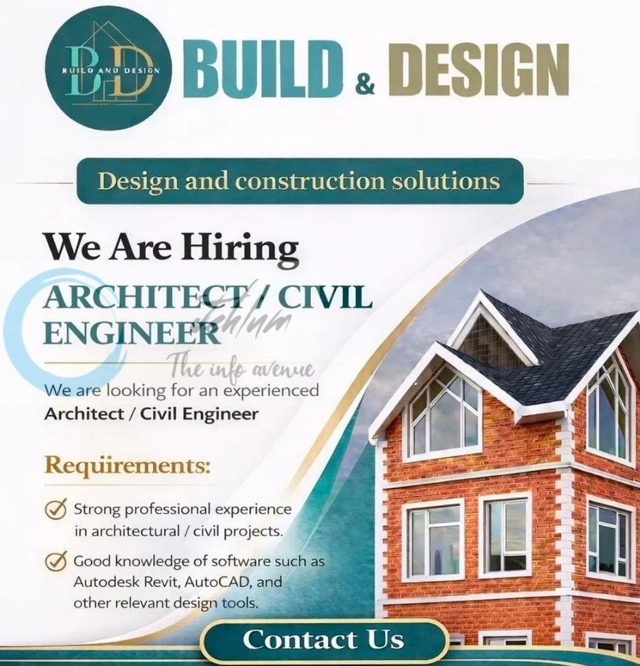 BUILD and DESIGN srinagar ARCHITECT CIVIL ENGINEER job opportunities 2026