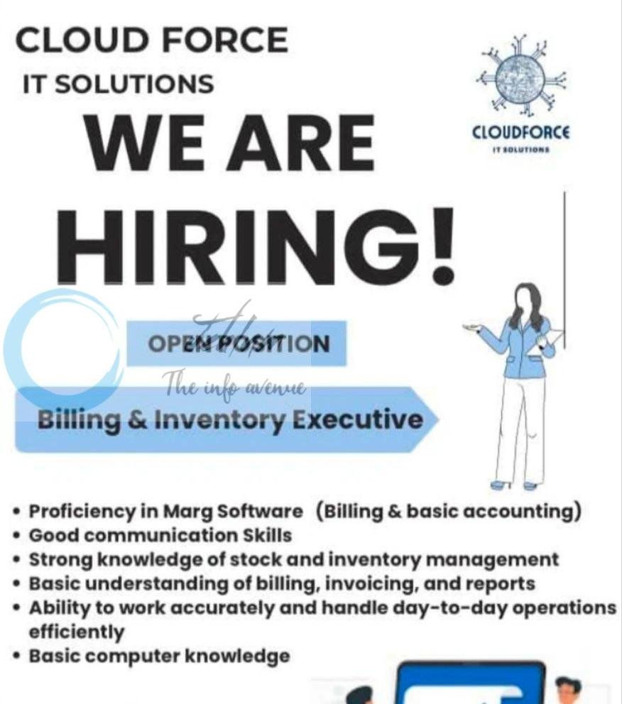 Cloud Force IT Solutions Srinagar Billing & Inventory Executive 2026