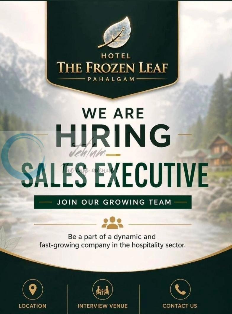 The Frozen Leaf Pahalgam Srinagar Sales Executive job opportunities 2026