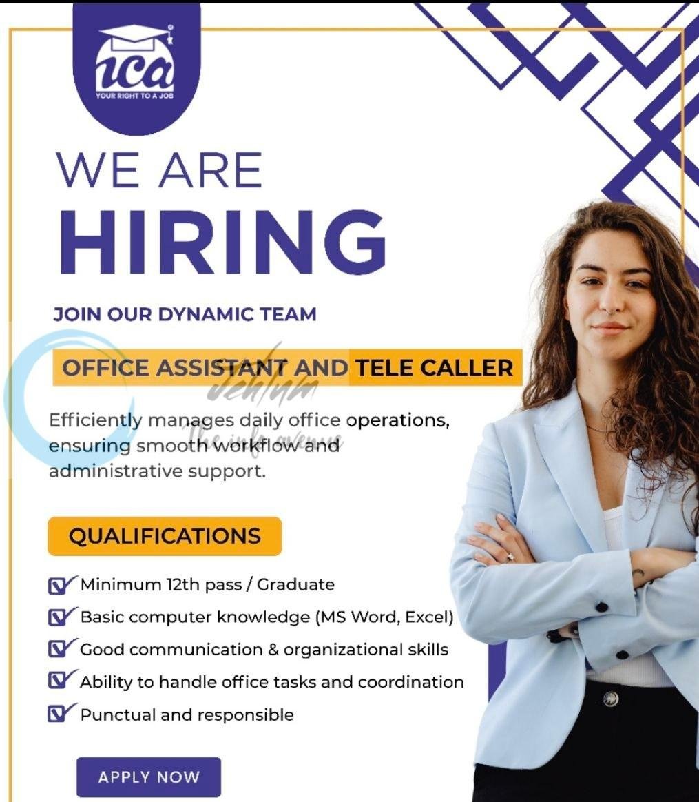 ICA Srinagar Office Assistant Tele Caller job opportunities 2026