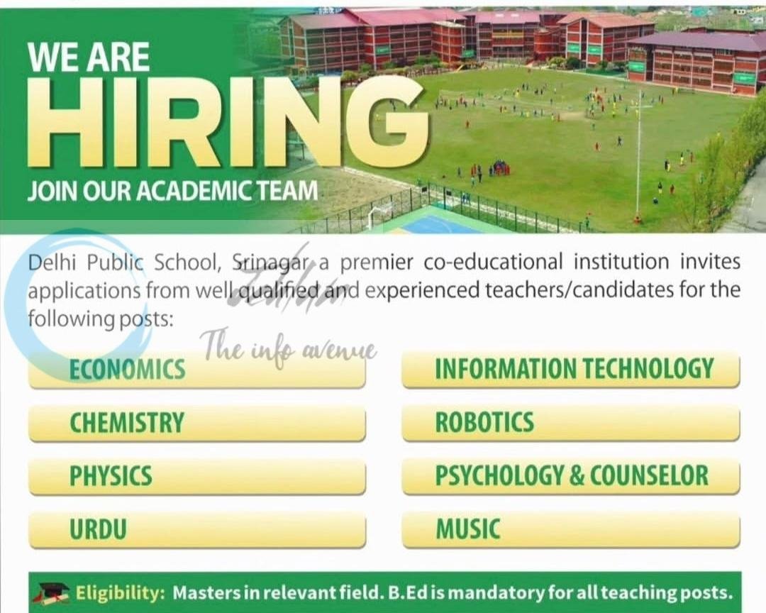 Delhi Public School DPS Srinagar Jobs Openings 2026